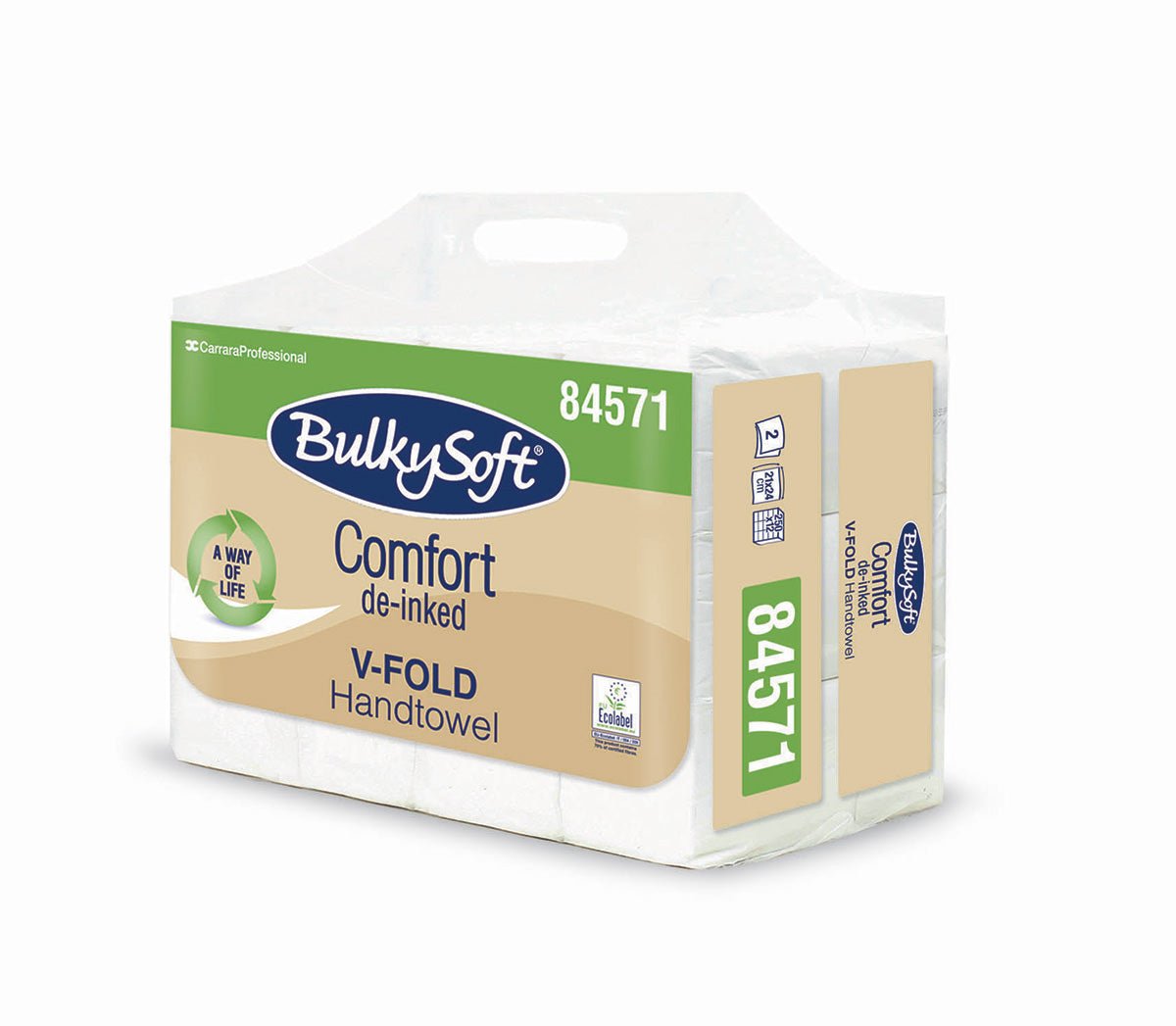 BulkySoft Comfort Paphierhandtuch, V - Falz, 2 - lagig, 21 x 24 cm - Hygienico