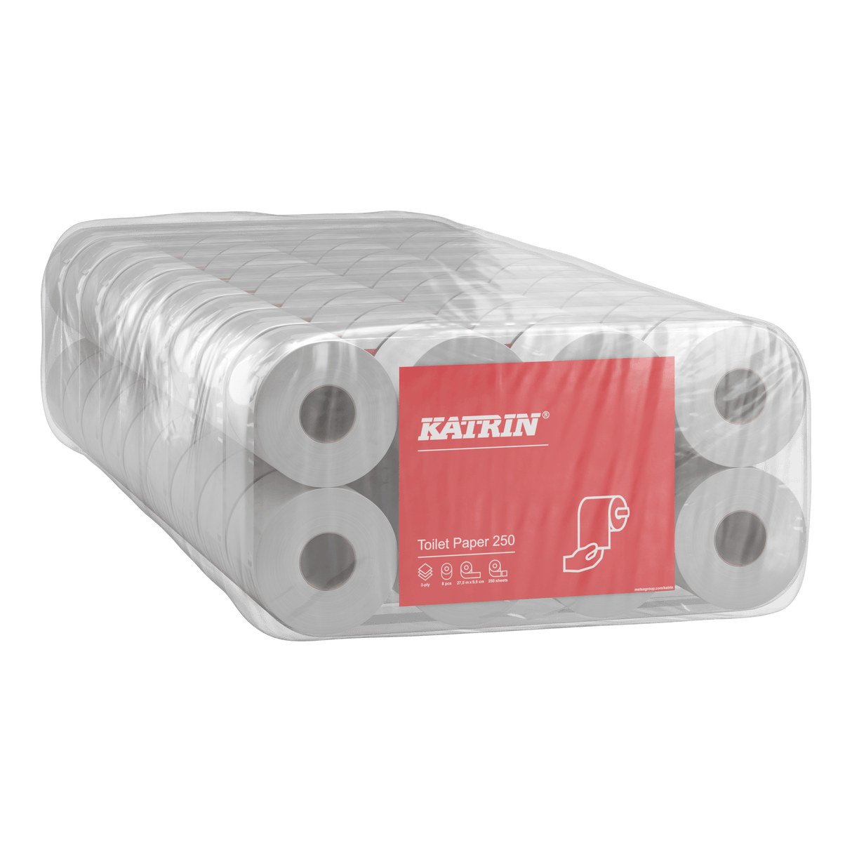 Katrin 11841 | Toilettenpapier 3 - lagig, Zellstoff, 250 Blatt - Hygienico