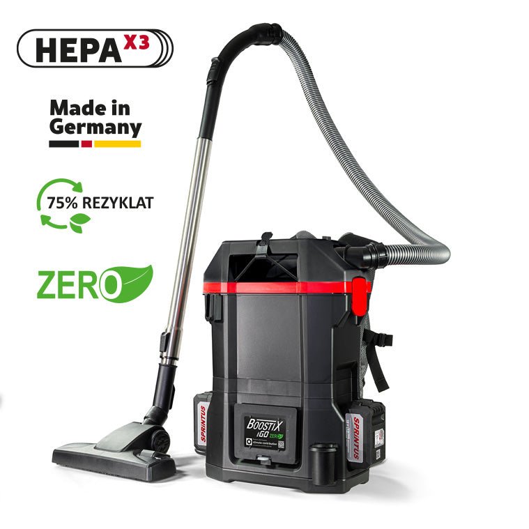 Sprintus BoostiX iGO ZERO kabelloser Rucksacksauger - Hygienico