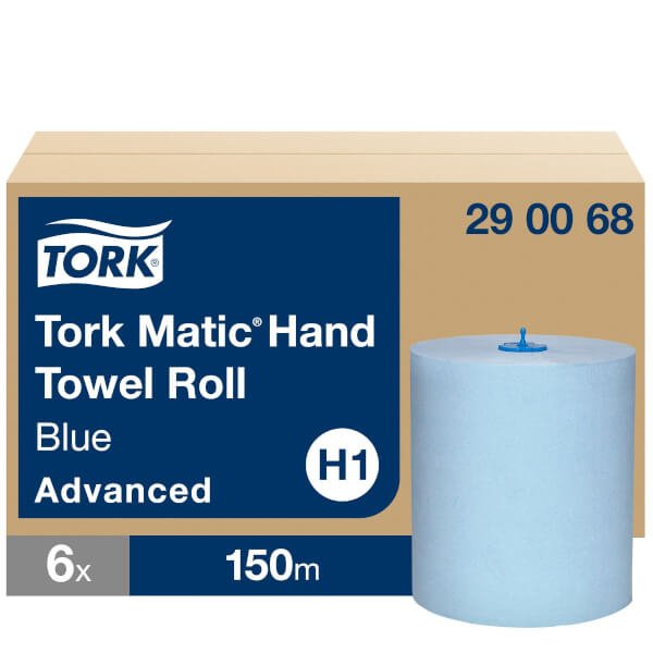 Tork 290068 | Matic blaue Papierhandtuchrollen Advanced H1, 150 m, 2 - lagig - Hygienico
