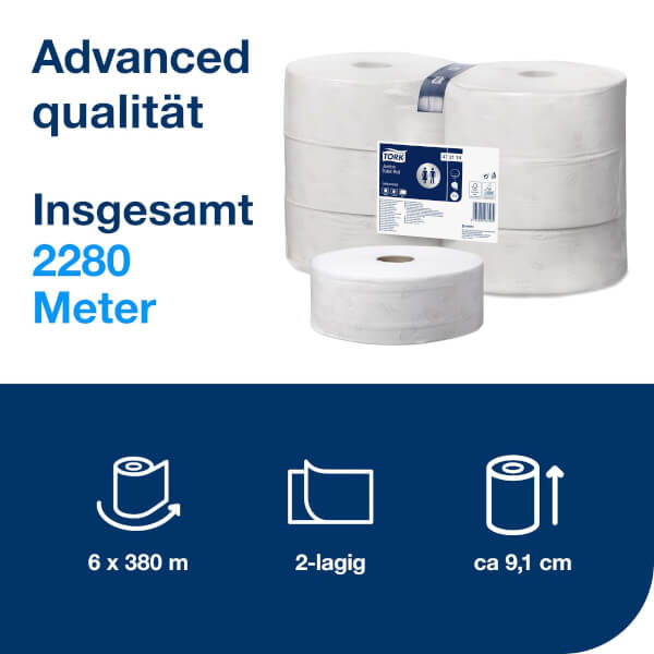 Tork 472118 Toilettenpapier Advanced T1 Jumbo - Hygienico
