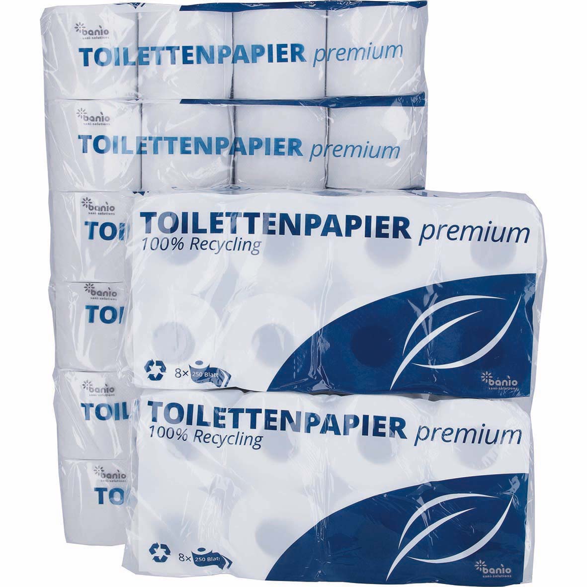 banio Toilettenpapier Normalrollen 2-lagig 250 Blatt