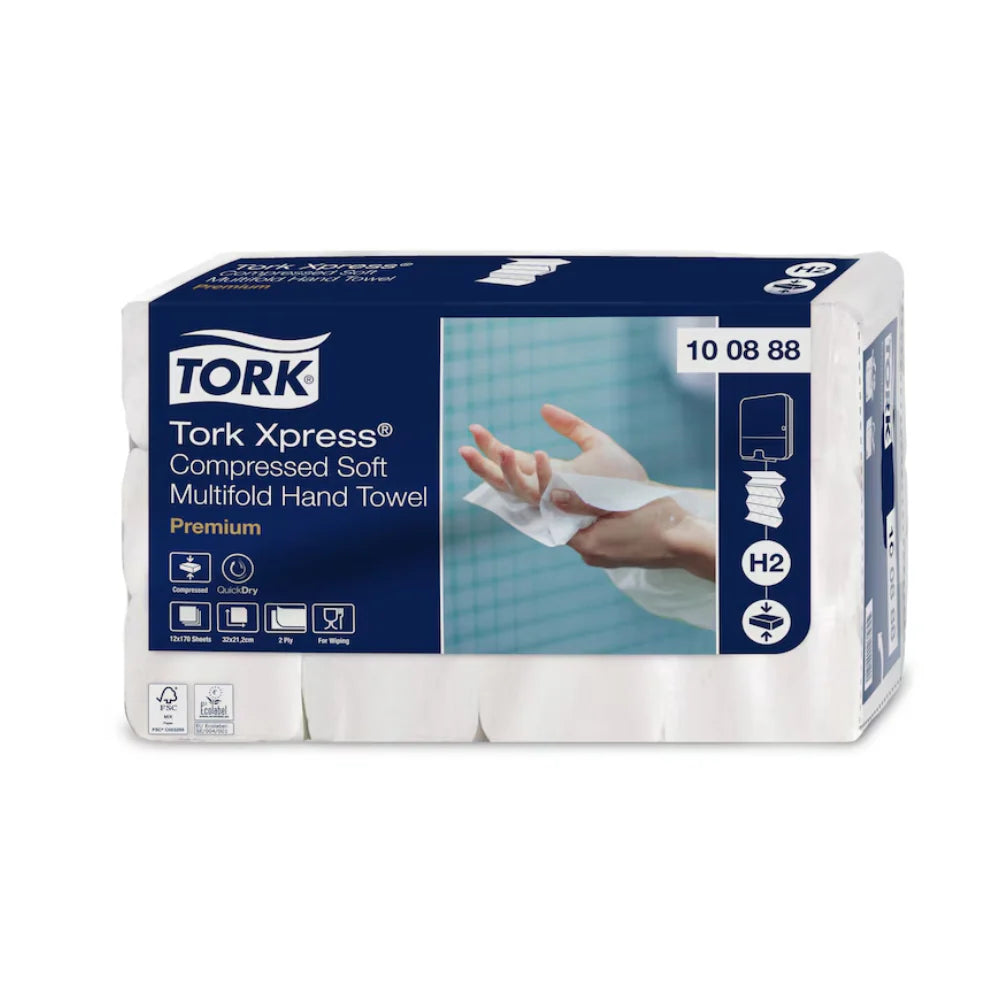 Tork Xpress® 100888 Komprimierte Weiche Multifold-Handtücher Premium H2 2-lagig