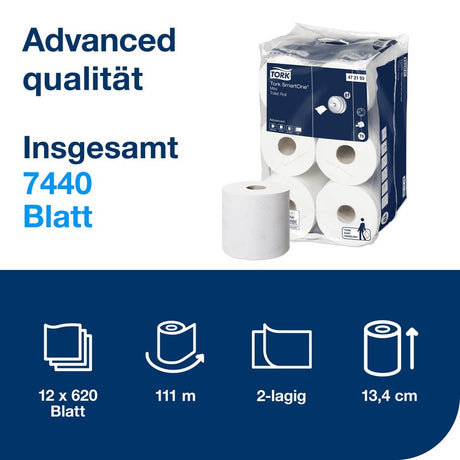Tork SmartOne® 472193 Mini Toilettenpapier Advanced T9 2-lagig
