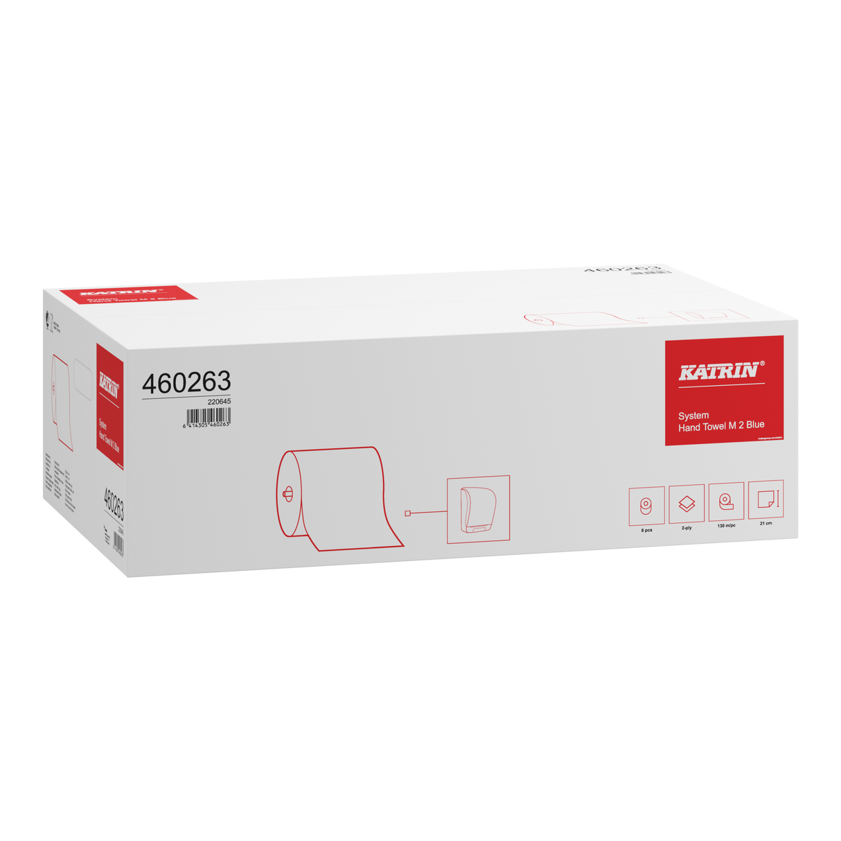 Katrin System M 580 Papierhandtuchrolle 2-lagig 130m blau