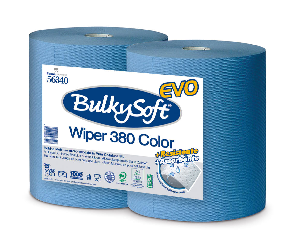 BulkySoft Premium Blue Power Maxi-Reinigungsrolle, 2-lagig, 380m