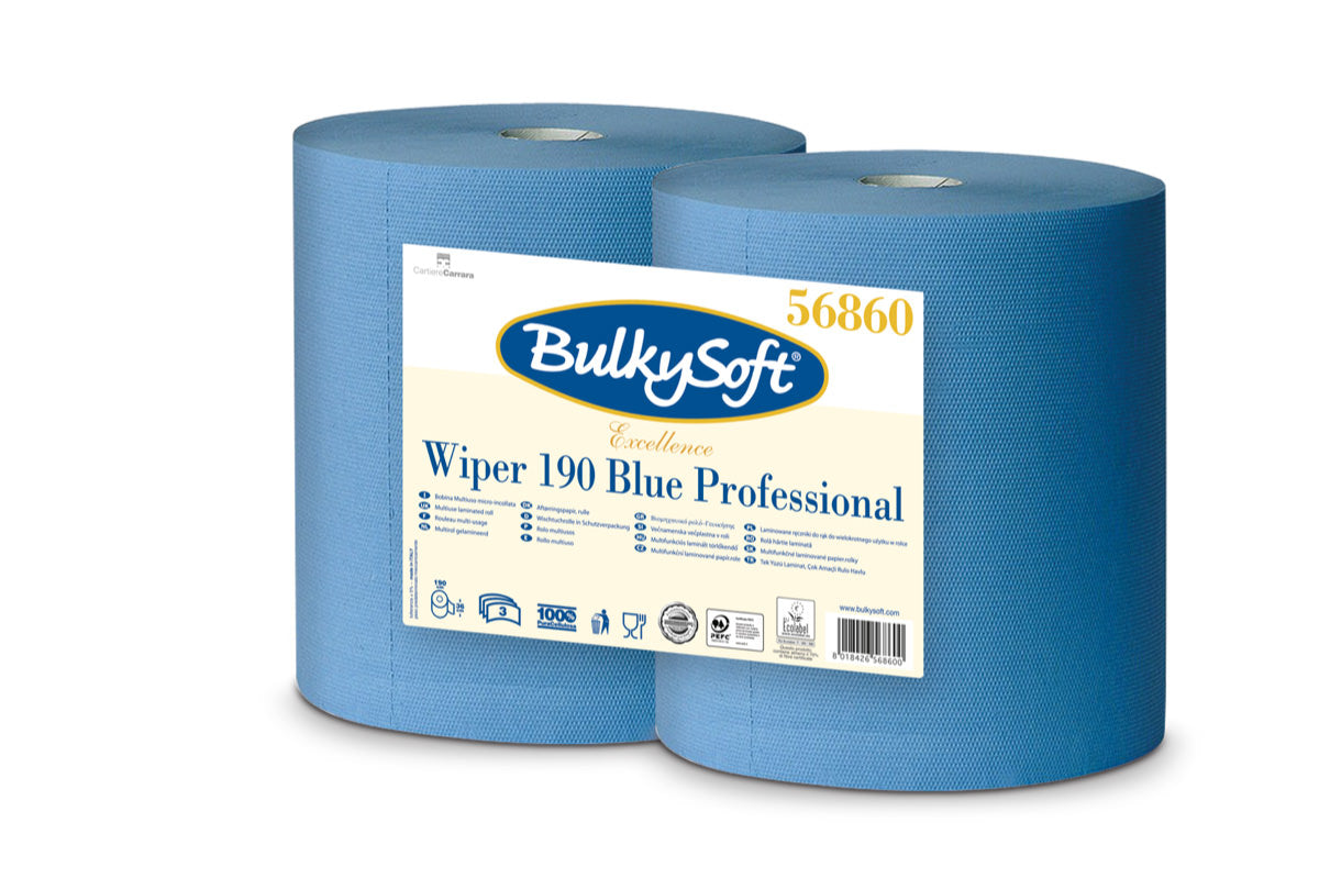 BulkySoft Excellence Blue Power Maxi-Reinigungsrolle, 3-lagig, 190m