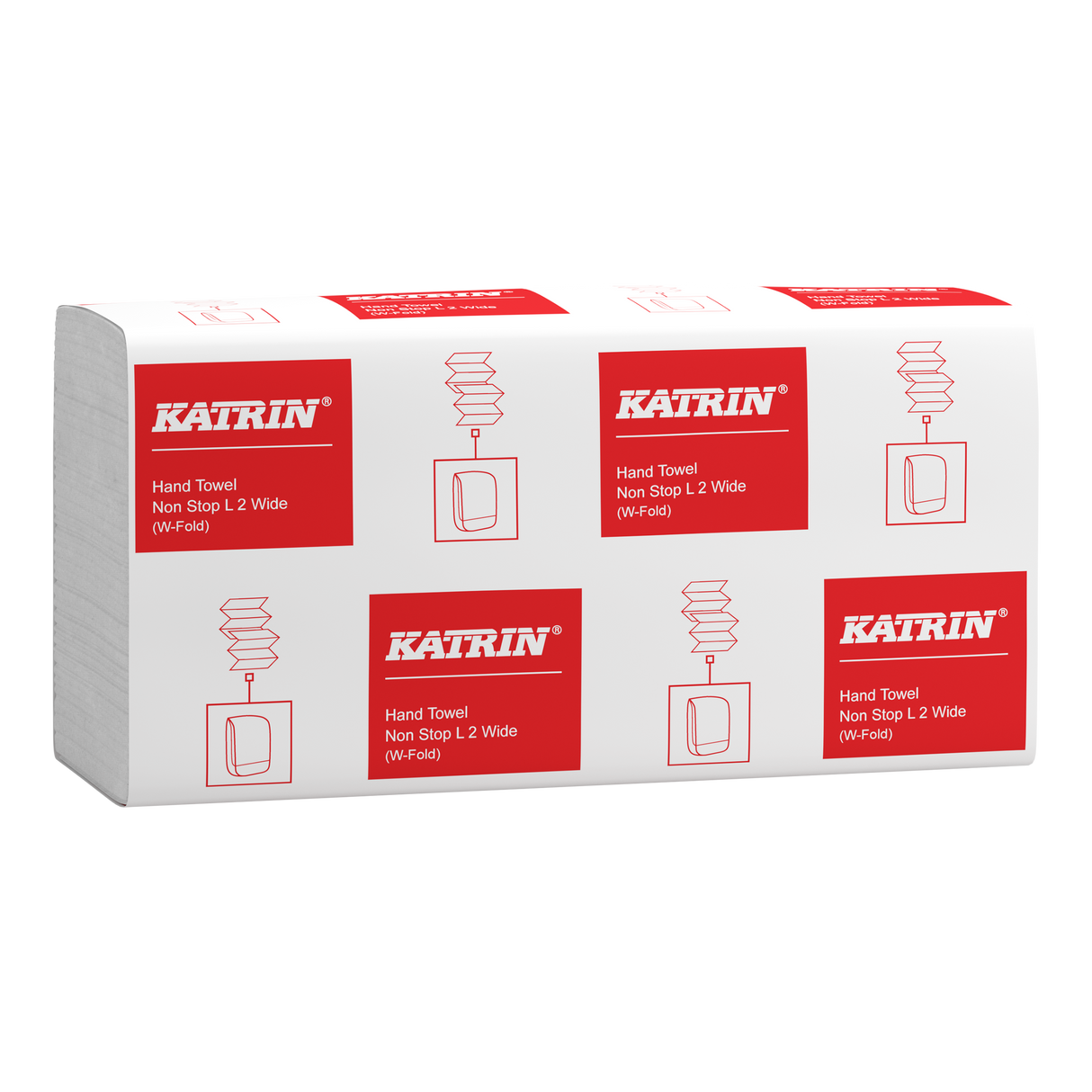 Katrin W-Falz Falthandtücher Non Stop L Wide 120 Blatt 2-lagig, Handy Pack