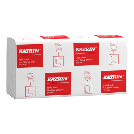 Katrin W-Falz Falthandtücher Non Stop L Wide 120 Blatt 2-lagig, Handy Pack