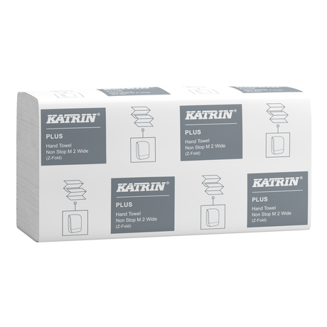 Katrin Plus Z-Falz Falthandtücher Non Stop M Wide 160 Blatt 2-lagig, Handy Pack