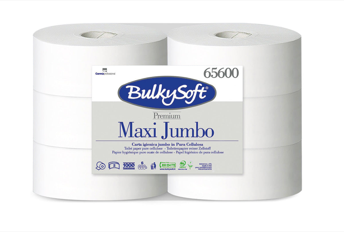 BulkySoft Premium Toilettenpapier Maxi Jumbo, 2-lagig, 9cm x 320m