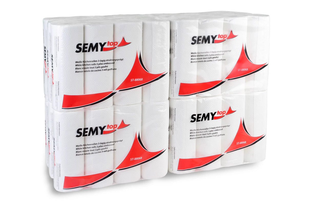 SemyTop Küchenrolle, 3-lagig, 12 x 4 Rollen