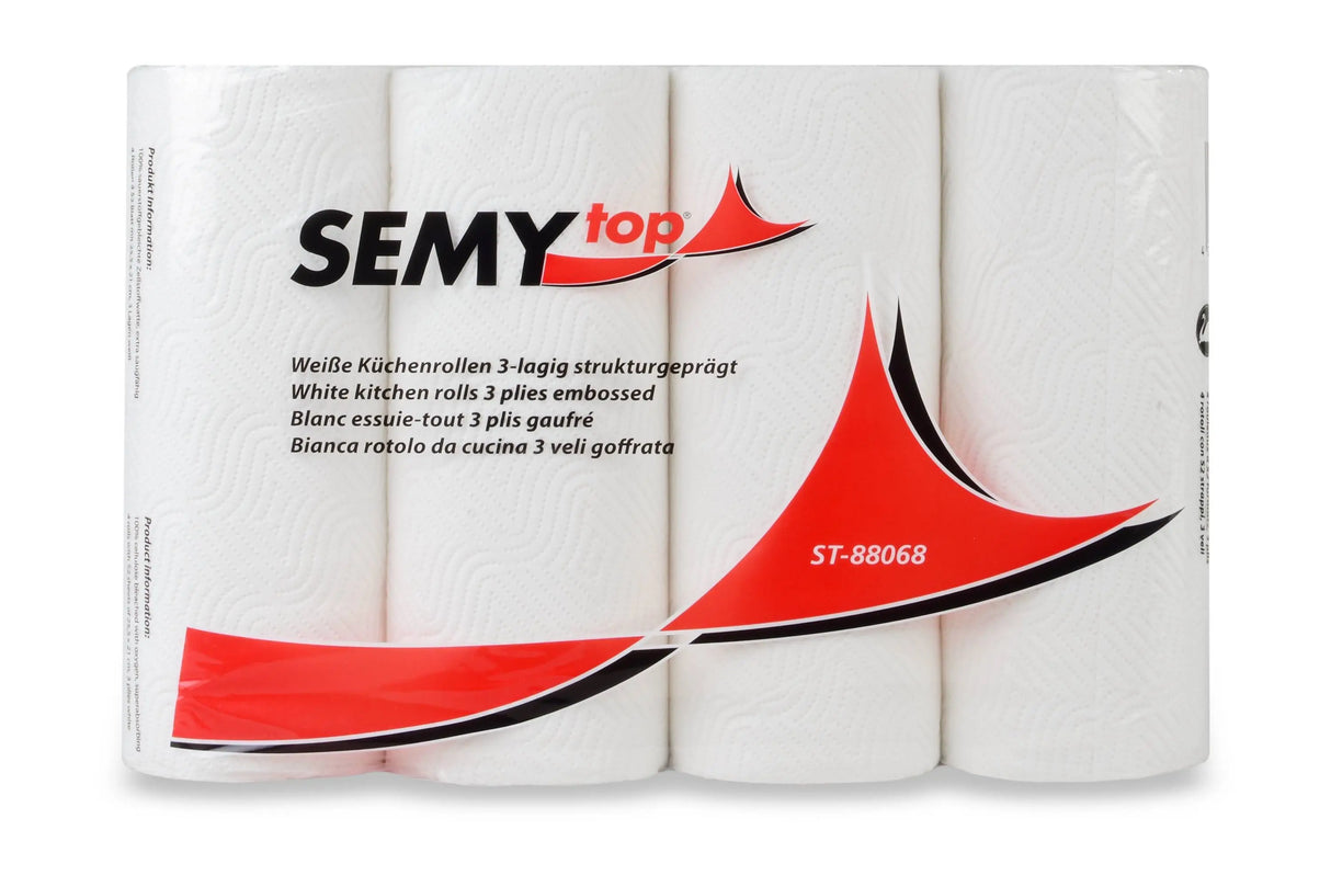 SemyTop Küchenrolle, 3-lagig, 12 x 4 Rollen
