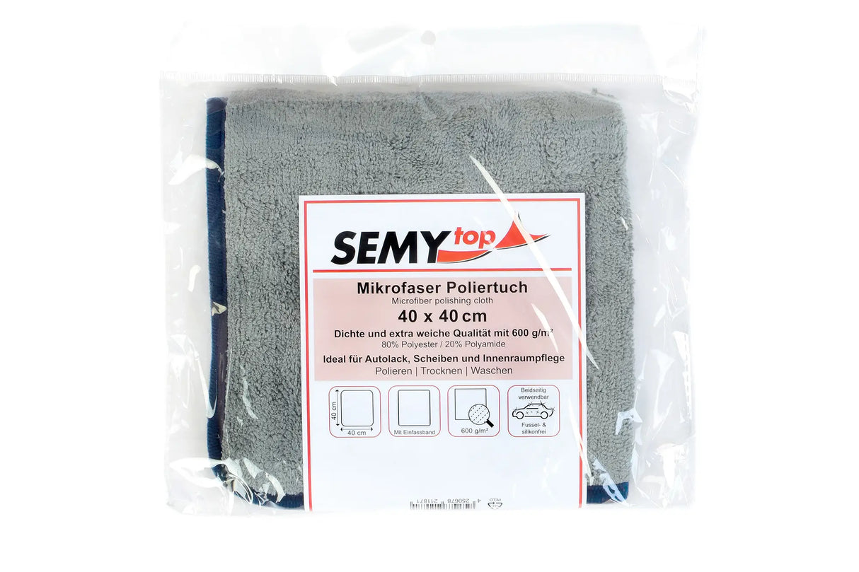 SemyTop Mikrofaserpoliertuch, 40 x 40 cm, grau