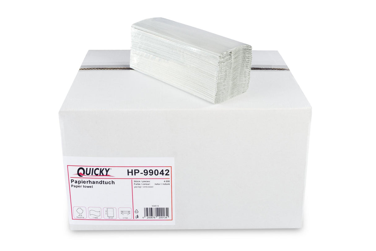 Quicky Papierhandtuch C-Falz, 1-lagig, natur, 24.5 x 31 cm