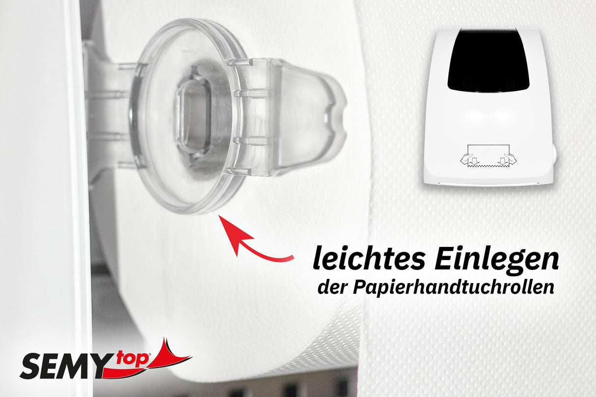 SemyTop Handtuchrollenspender Autocut für 20cm Rollenbreite, weiss