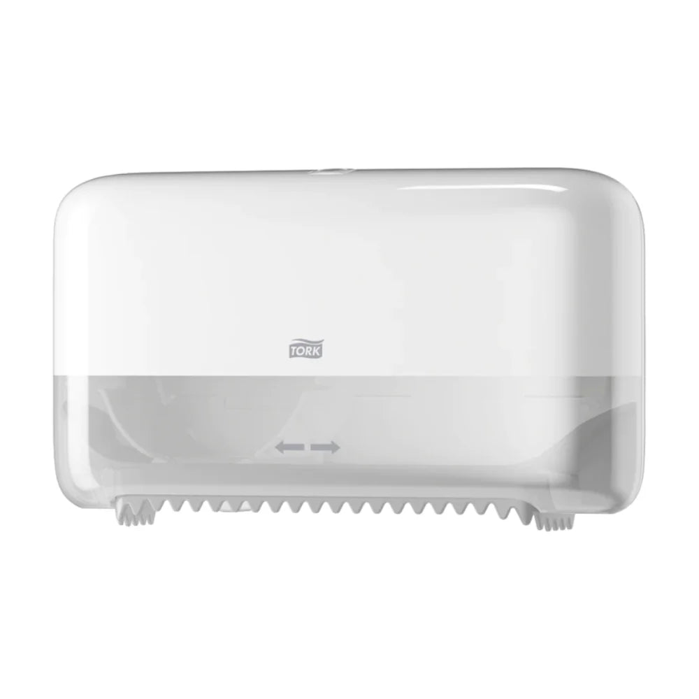 Tork OptiServe® Doppelrollenspender für hülsenloses Midi Toilettenpapier 4-Rollen Elevation T7