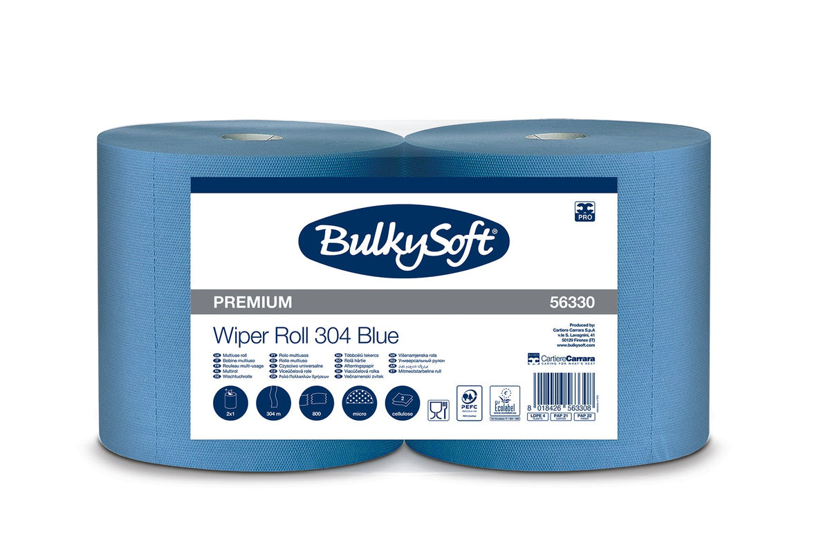 BulkySoft Excellence Blue Power Maxi-Reinigungsrolle, 2-lagig, 304m - Hygienico