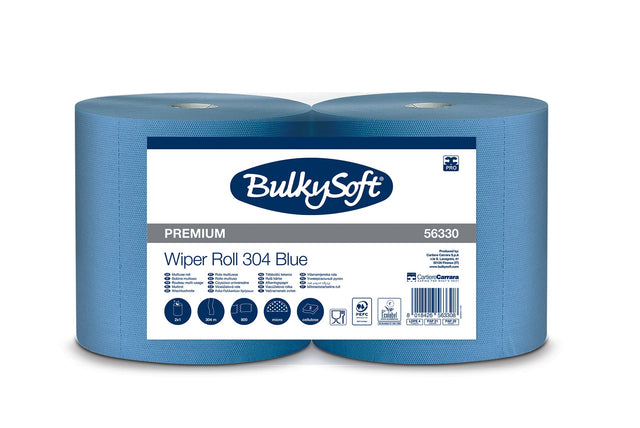 BulkySoft Excellence Blue Power Maxi-Reinigungsrolle, 2-lagig, 304m - Hygienico