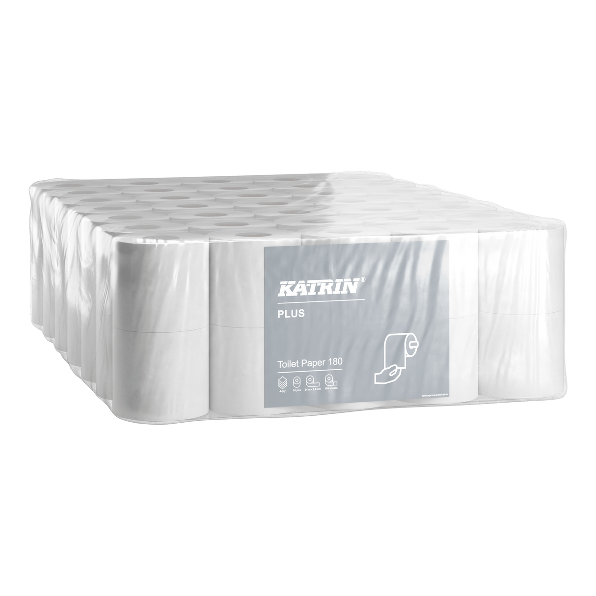 Katrin 77755 | Toilettenpapier 4 - lagig, Zellstoff, 180 Blatt - Hygienico