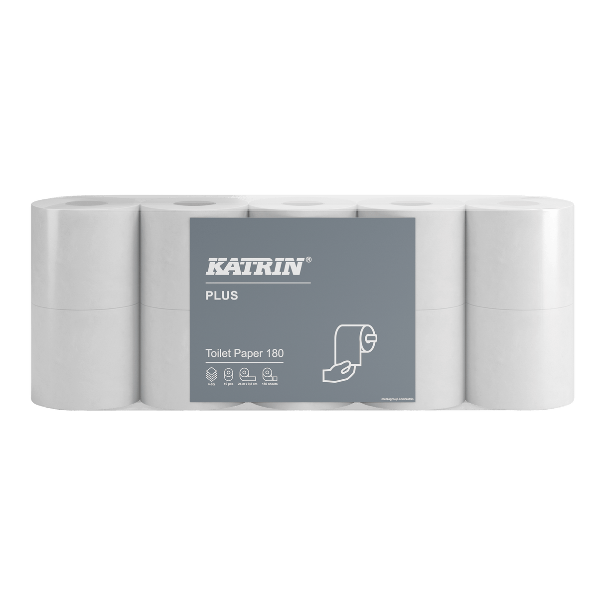 Katrin 77755 | Toilettenpapier 4 - lagig, Zellstoff, 180 Blatt - Hygienico