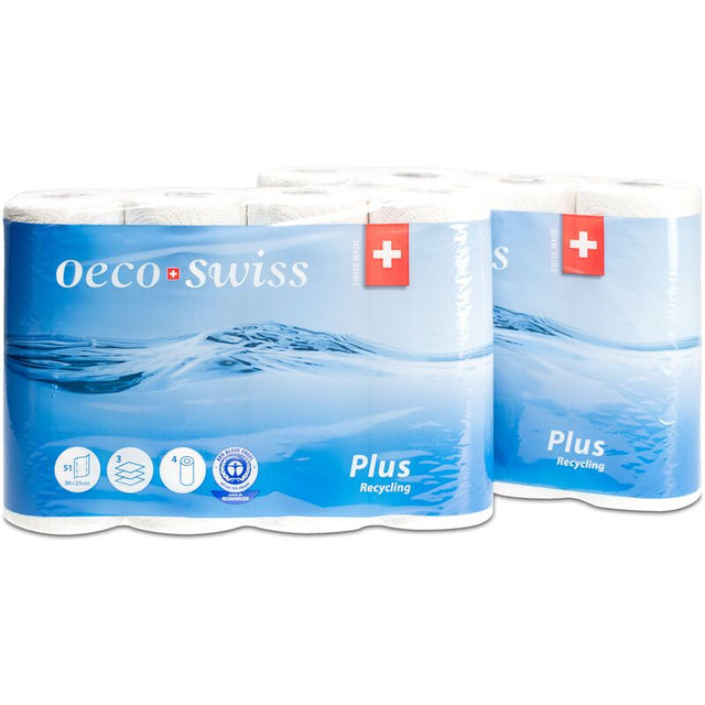 Oeco Swiss Haushaltspapier Plus Recycling, 3 - lagig - Hygienico
