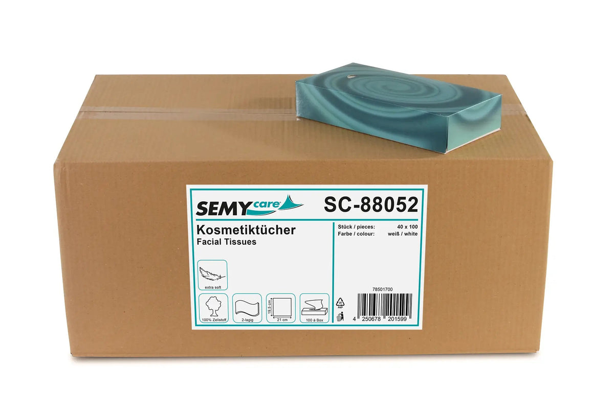 SemyCare Kosmetiktücher, 2 - lagig, 100er Box - Hygienico