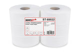 SemyTop Jumbo-Toilettenpapier, 2-lagig, Zellstoff hochweiss, Ø 25 cm, 6 Rollen - Hygienico