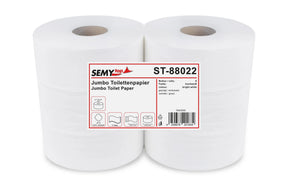 SemyTop Jumbo-Toilettenpapier, 2-lagig, Zellstoff hochweiss, Ø 25 cm, 6 Rollen - Hygienico