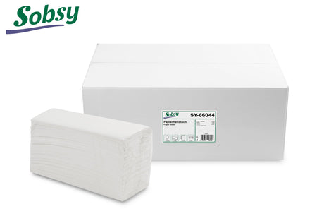 Sobsy Papierhandtuch, C-Falz, 2-lagig, recycling weiss, 22.5 x 30.5 cm