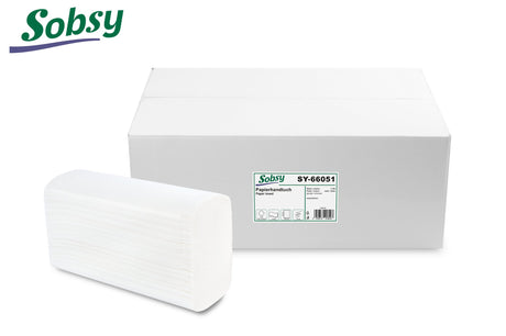 Sobsy Papierhandtuch, Z-Falz, 2-lagig, hochweiss, 20.6 x 24 cm