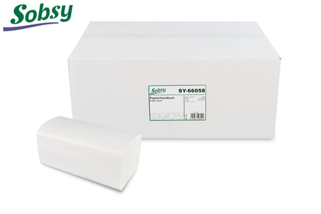 Sobsy Papierhandtuch, V-Falz, 2-lagig, hochweiss, 21 x 21 cm